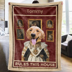 Pet Rules This House - Personalized Photo Blanket 719807 - M - DiyGiftly