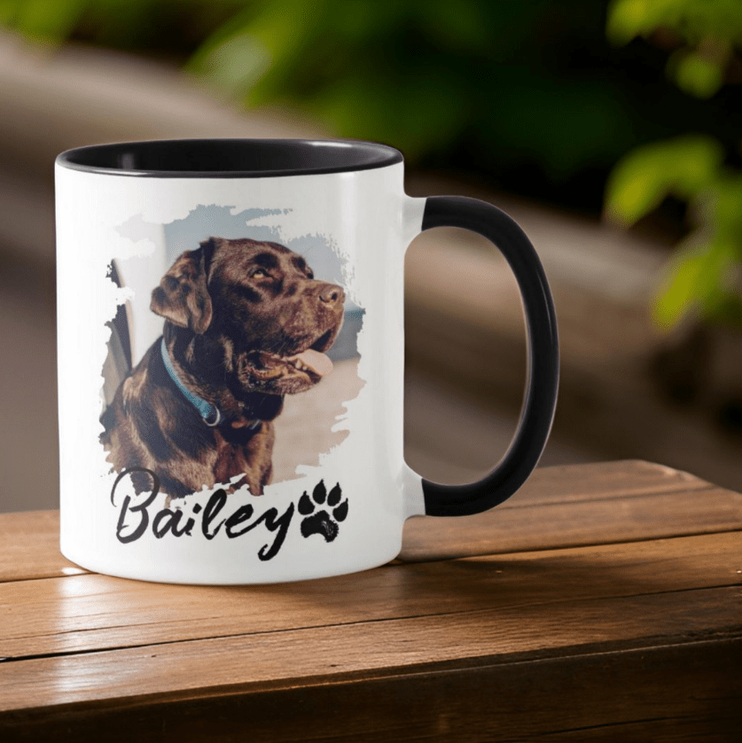 Pet’s Simple Modern Typography Name and Photo Mug – Custom Pet Portrait Coffee or Tea Cup, Personalized Gift for Dog or Cat Lovers, Unique Birthday, Christmas, or Pet Memorial Keepsake 37216768 - DiyGiftly