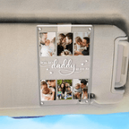 Photo Collage Custom Fathers Day Gift, Custom Picture Frame Car Visor Clip, Father's Day Photo Sun Visor, Drive Safe Gift, Car Decor For Dad 41809152 - DiyGiftly
