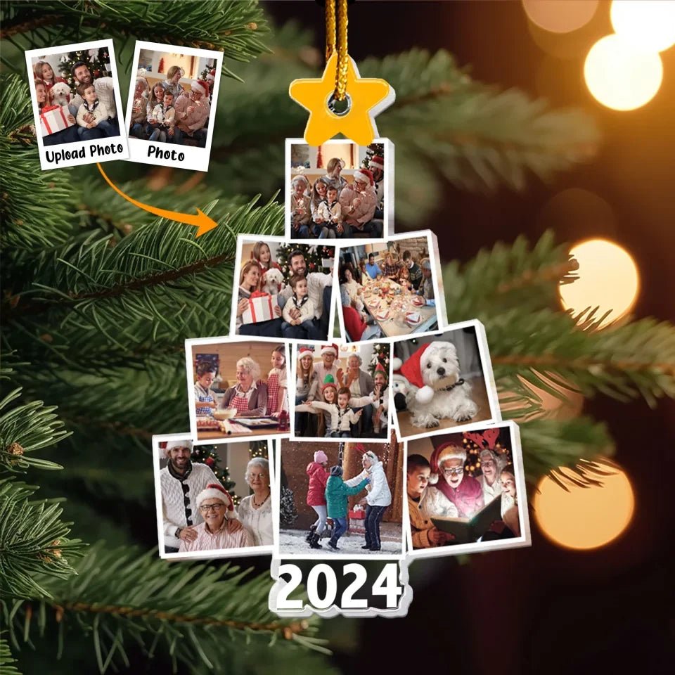 Photo Family Tree Christmas - Personalized Family Photo Ornament 683364 - DiyGiftly