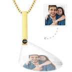 Photo Projection 3D Bar Necklace Vertical Bar Necklace Gifts For Father - DiyGiftly