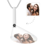 Photo Projection 3D Bar Necklace Vertical Bar Necklace Gifts For Father - DiyGiftly