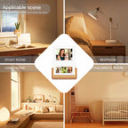 Photo upload - Personalized Photo Gifts for Girlfriend Women Wife Her, Customized Walnut LED Picture Frame for Couple Boyfriend Him Best Friend, Custom Gifts for Christmas Valentines Day Anniversary Birthday - Personalized Photo Led Night Light 1045116 - DiyGiftly