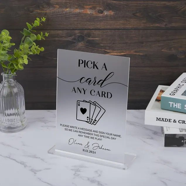 Pick a Card Any Card Sign, Playing Cards Guestbook Sign, Wedding Gift Table Sign, Playing Card Wedding Sign, Wedding Guestbook Card Sign 707712 - DiyGiftly