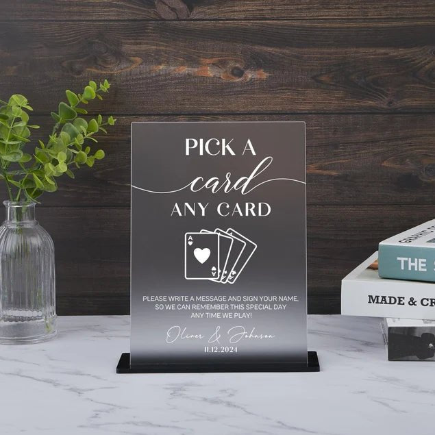Pick a Card Any Card Sign, Playing Cards Guestbook Sign, Wedding Gift Table Sign, Playing Card Wedding Sign, Wedding Guestbook Card Sign 707712 - DiyGiftly