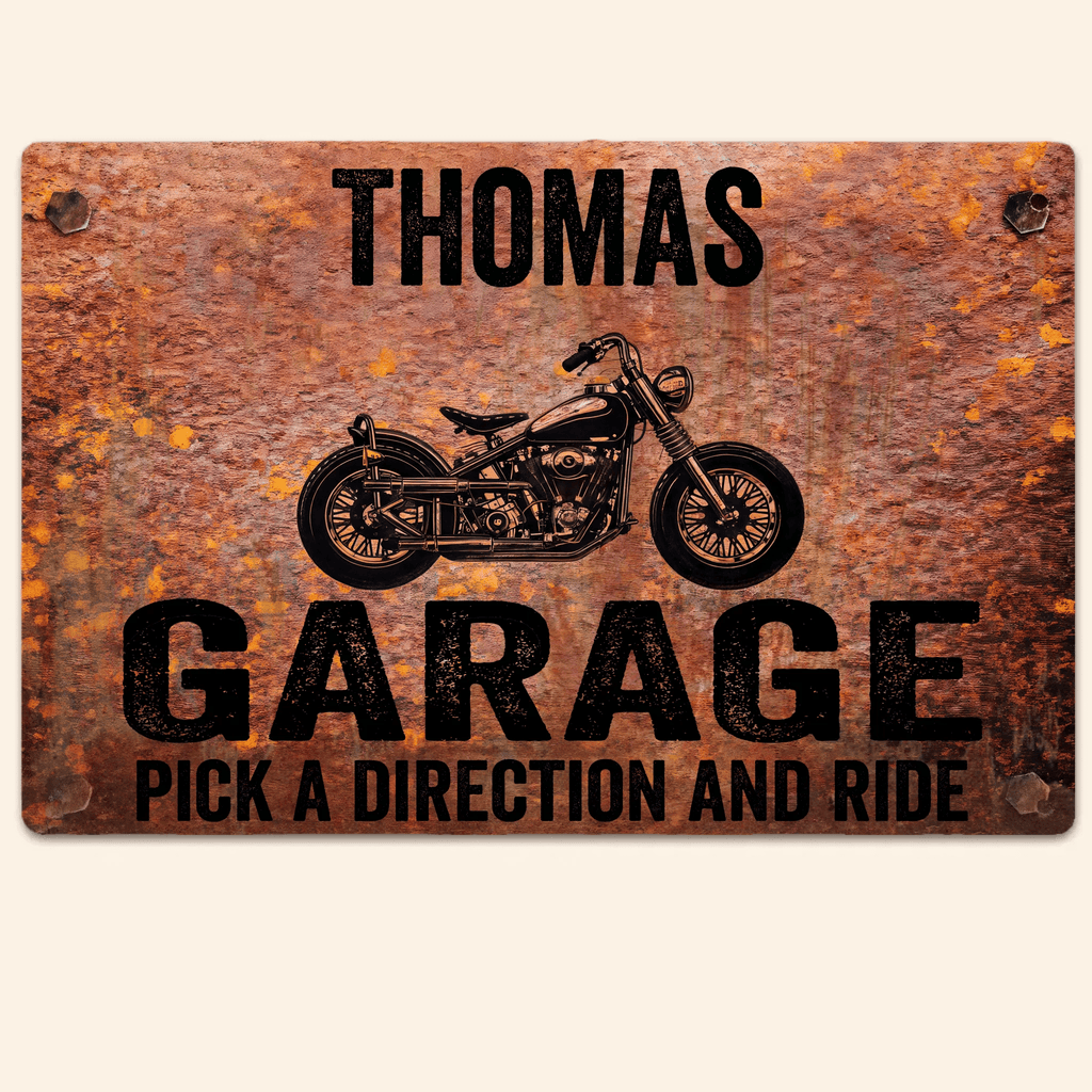Pick A Direction And Ride - Gift for a Biker - Personalized Custom Metal Sign 736478 - 736537 - DiyGiftly