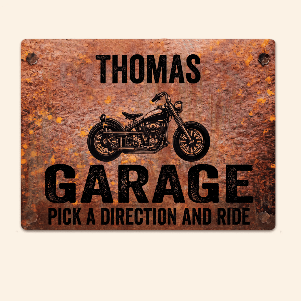 Pick A Direction And Ride - Gift for a Biker - Personalized Custom Metal Sign 736478 - 736537 - DiyGiftly