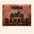 Pick A Direction And Ride - Gift for a Biker - Personalized Custom Metal Sign 736478 - 736537 - DiyGiftly
