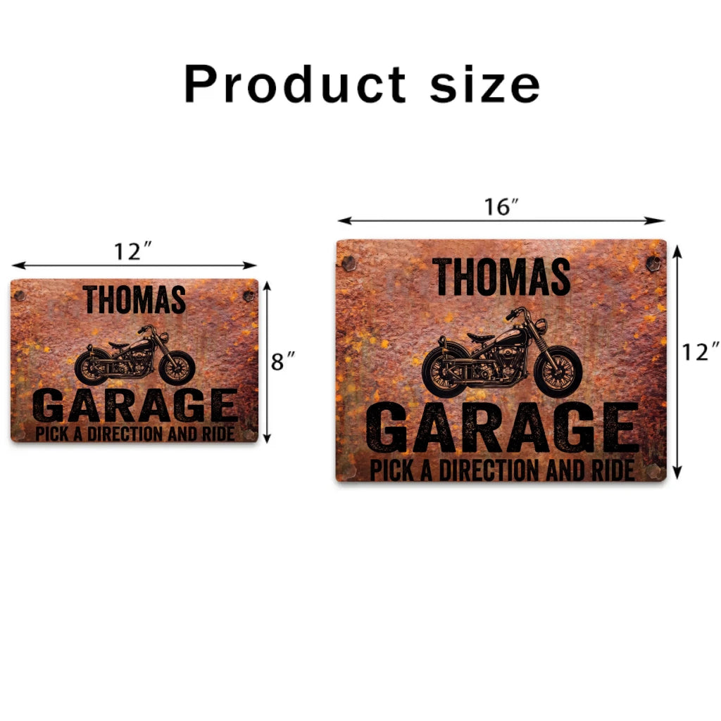 Pick A Direction And Ride - Gift for a Biker - Personalized Custom Metal Sign 736478 - 736537 - DiyGiftly
