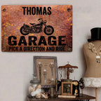 Pick A Direction And Ride - Gift for a Biker - Personalized Custom Metal Sign 736478 - 736537 - DiyGiftly