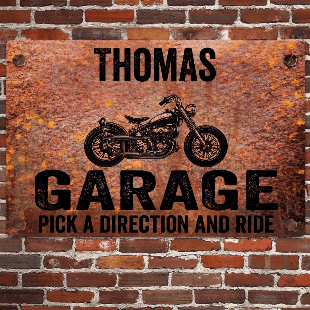 Pick A Direction And Ride - Gift for a Biker - Personalized Custom Metal Sign 736478 - 736537 - DiyGiftly