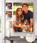 Pixar - Style Portrait from Photo – Custom Couples and Dog Digital 3D Artwork Gift – Custom Cartoon Portrait from Photo as Digital Download, Wall Art, Pillow, Mug, Blanket, Beach Towel, Keychain, Desk Sign & More 1063389 - DiyGiftly
