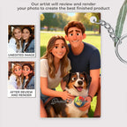 Pixar - Style Portrait from Photo – Custom Couples and Dog Digital 3D Artwork Gift – Custom Cartoon Portrait from Photo as Digital Download, Wall Art, Pillow, Mug, Blanket, Beach Towel, Keychain, Desk Sign & More 1063389 - DiyGiftly