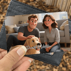 Pixar - Style Portrait from Photo – Custom Couples and Dog Digital 3D Artwork Gift – Custom Cartoon Portrait from Photo as Digital Download, Wall Art, Pillow, Mug, Blanket, Beach Towel, Keychain, Desk Sign & More 1063389 - DiyGiftly