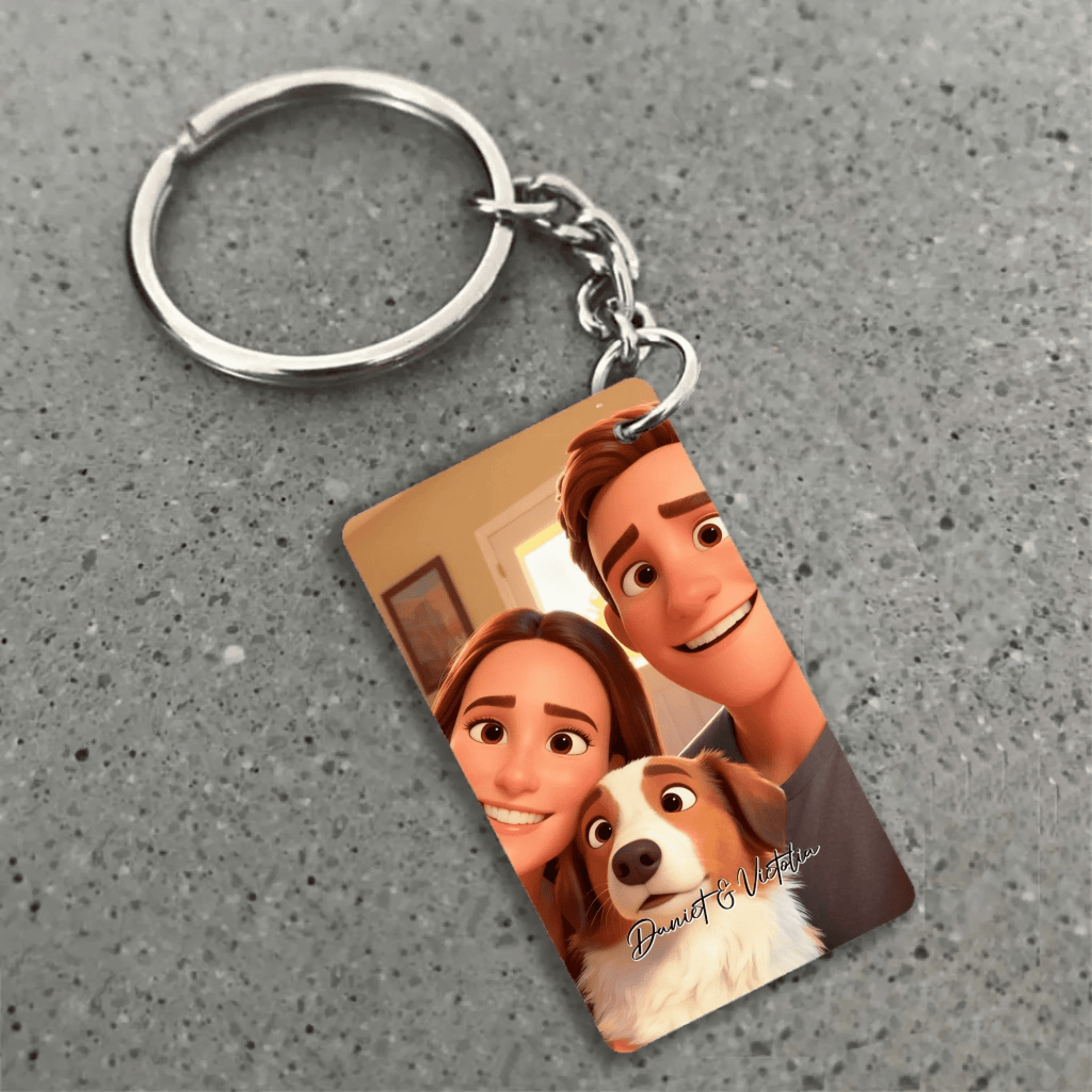 Pixar - Style Portrait from Photo – Custom Couples and Dog Digital 3D Artwork Gift – Custom Cartoon Portrait from Photo as Digital Download, Wall Art, Pillow, Mug, Blanket, Beach Towel, Keychain, Desk Sign & More 1063389 - DiyGiftly