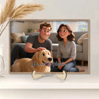 Pixar - Style Portrait from Photo – Custom Couples and Dog Digital 3D Artwork Gift – Custom Cartoon Portrait from Photo as Digital Download, Wall Art, Pillow, Mug, Blanket, Beach Towel, Keychain, Desk Sign & More 1063389 - DiyGiftly