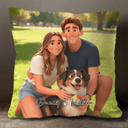 Pixar - Style Portrait from Photo – Custom Couples and Dog Digital 3D Artwork Gift – Custom Cartoon Portrait from Photo as Digital Download, Wall Art, Pillow, Mug, Blanket, Beach Towel, Keychain, Desk Sign & More 1063389 - DiyGiftly