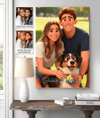 Pixar - Style Portrait from Photo – Custom Couples and Dog Digital 3D Artwork Gift – Custom Cartoon Portrait from Photo as Digital Download, Wall Art, Pillow, Mug, Blanket, Beach Towel, Keychain, Desk Sign & More 1063389 - DiyGiftly
