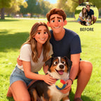 Pixar - Style Portrait from Photo – Custom Couples and Dog Digital 3D Artwork Gift – Custom Cartoon Portrait from Photo as Digital Download, Wall Art, Pillow, Mug, Blanket, Beach Towel, Keychain, Desk Sign & More 1063389 - DiyGiftly
