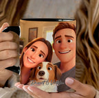 Pixar - Style Portrait from Photo – Custom Couples and Dog Digital 3D Artwork Gift – Custom Cartoon Portrait from Photo as Digital Download, Wall Art, Pillow, Mug, Blanket, Beach Towel, Keychain, Desk Sign & More 1063389 - DiyGiftly