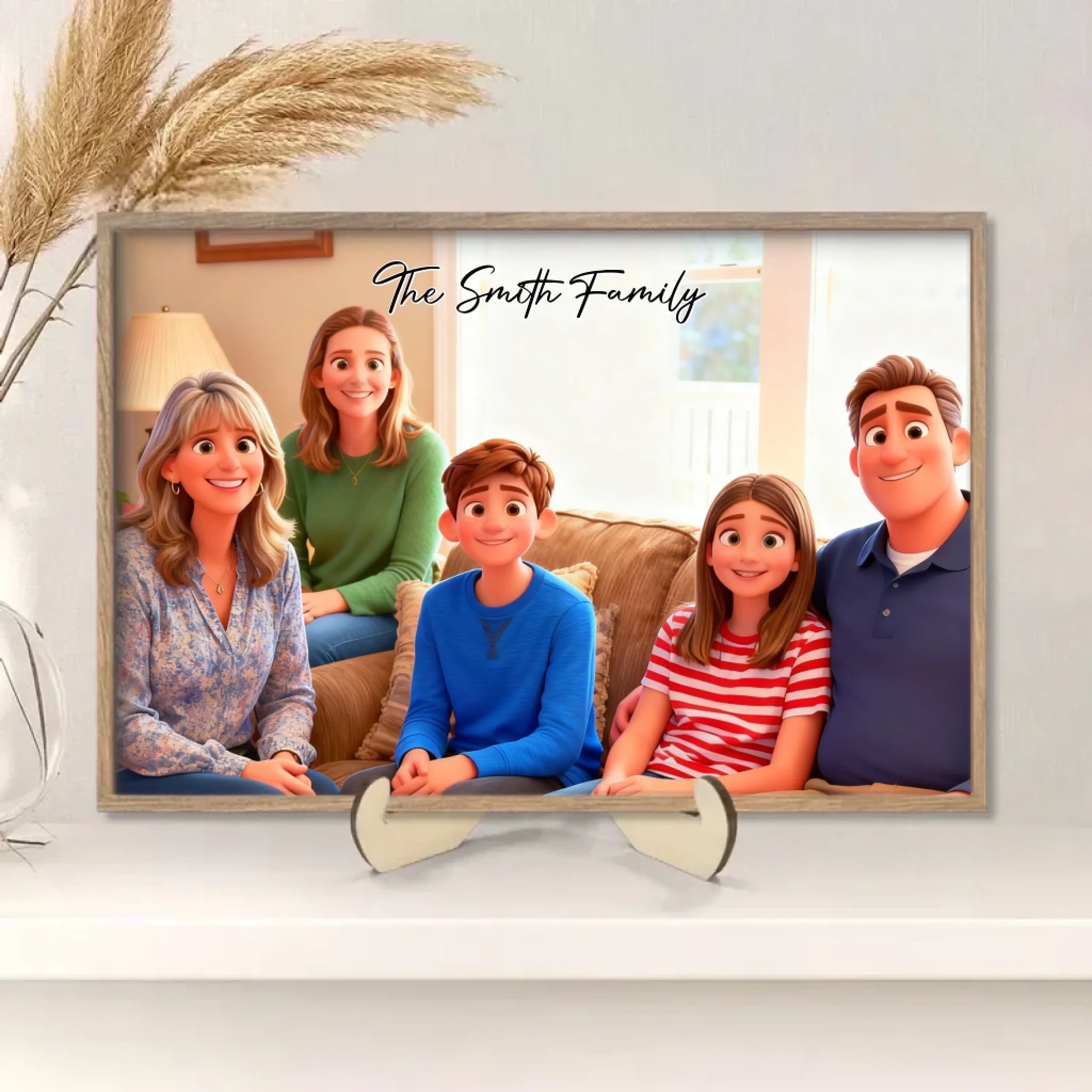 Pixar - Style Portrait from Photo – Custom Family Digital 3D Artwork Gift – Custom Cartoon Portrait from Photo as Digital Download, Wall Art, Pillow, Mug, Blanket, Beach Towel, Keychain, Desk Sign & More 1062413 - 2 - DiyGiftly
