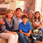 Pixar - Style Portrait from Photo – Custom Family Digital 3D Artwork Gift – Custom Cartoon Portrait from Photo as Digital Download, Wall Art, Pillow, Mug, Blanket, Beach Towel, Keychain, Desk Sign & More 1062413 - 2 - DiyGiftly