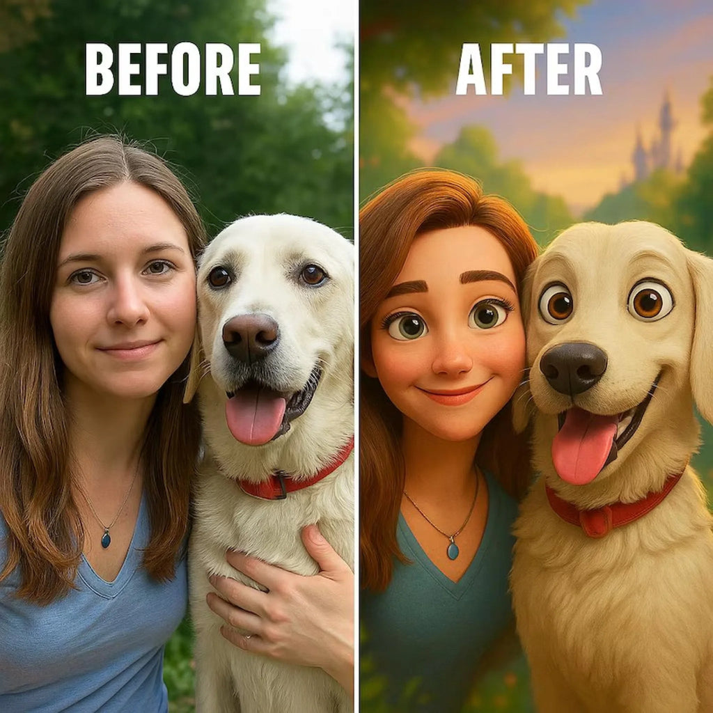 Pixar - Style Portrait from Photo – Custom Pet Lovers Digital 3D Artwork Gift – Custom Cartoon Portrait from Photo as Digital Download, Wall Art, Pillow, Mug, Blanket, Beach Towel, Keychain, Desk Sign & More 1066486 - DiyGiftly