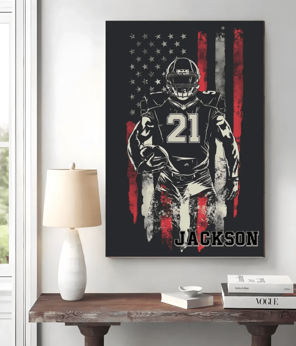 Playing Football is a sprint with all your might - Custom Canvas & Poster - Wood Framed Canvas & Framed Poster - Perfect Gift for Football lovers 751505 - 751506 - DiyGiftly
