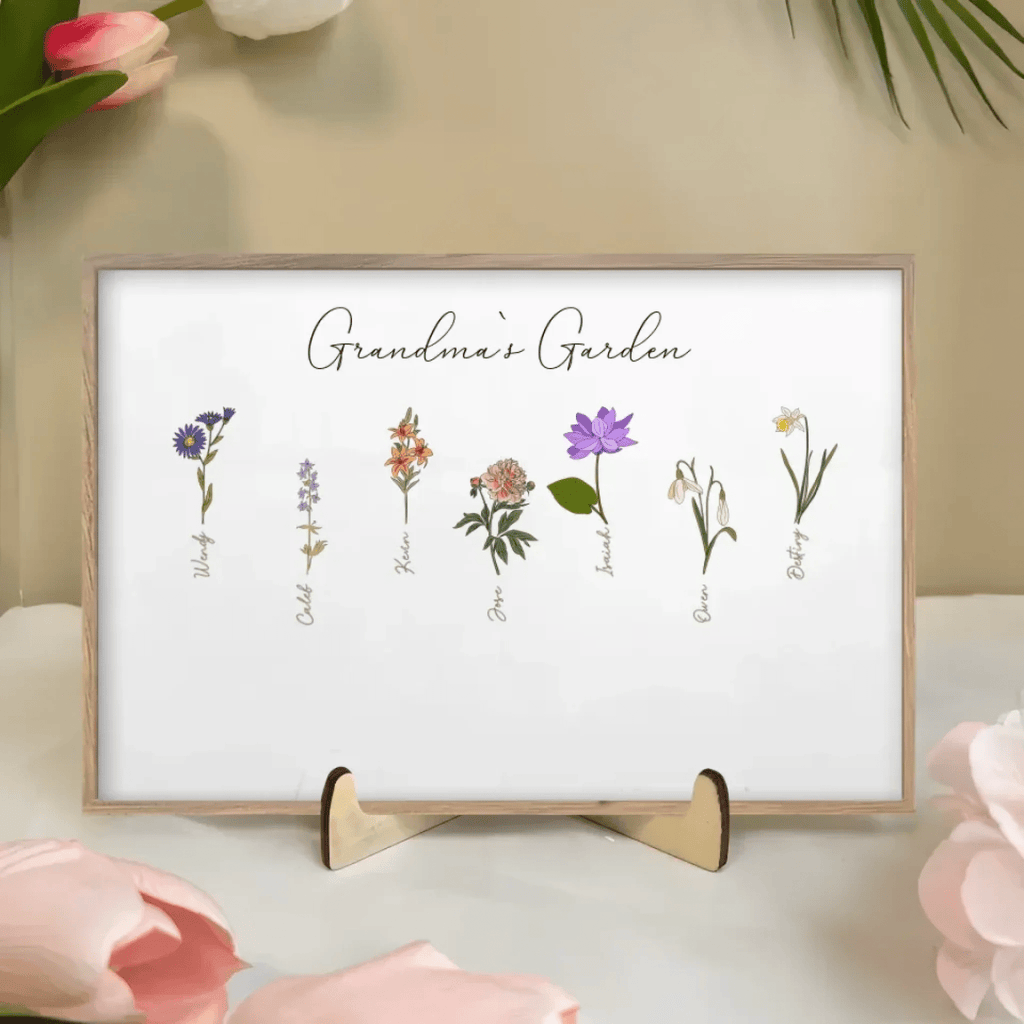 POC Personalised Birthflower canvas 735337 - DiyGiftly