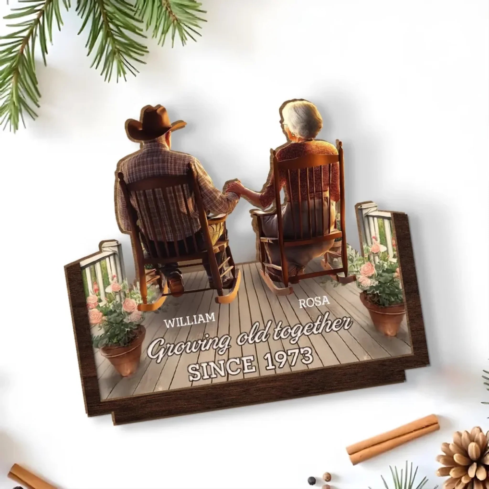 custom porchside bliss wood plaque for grandparents with custom details home keepsake