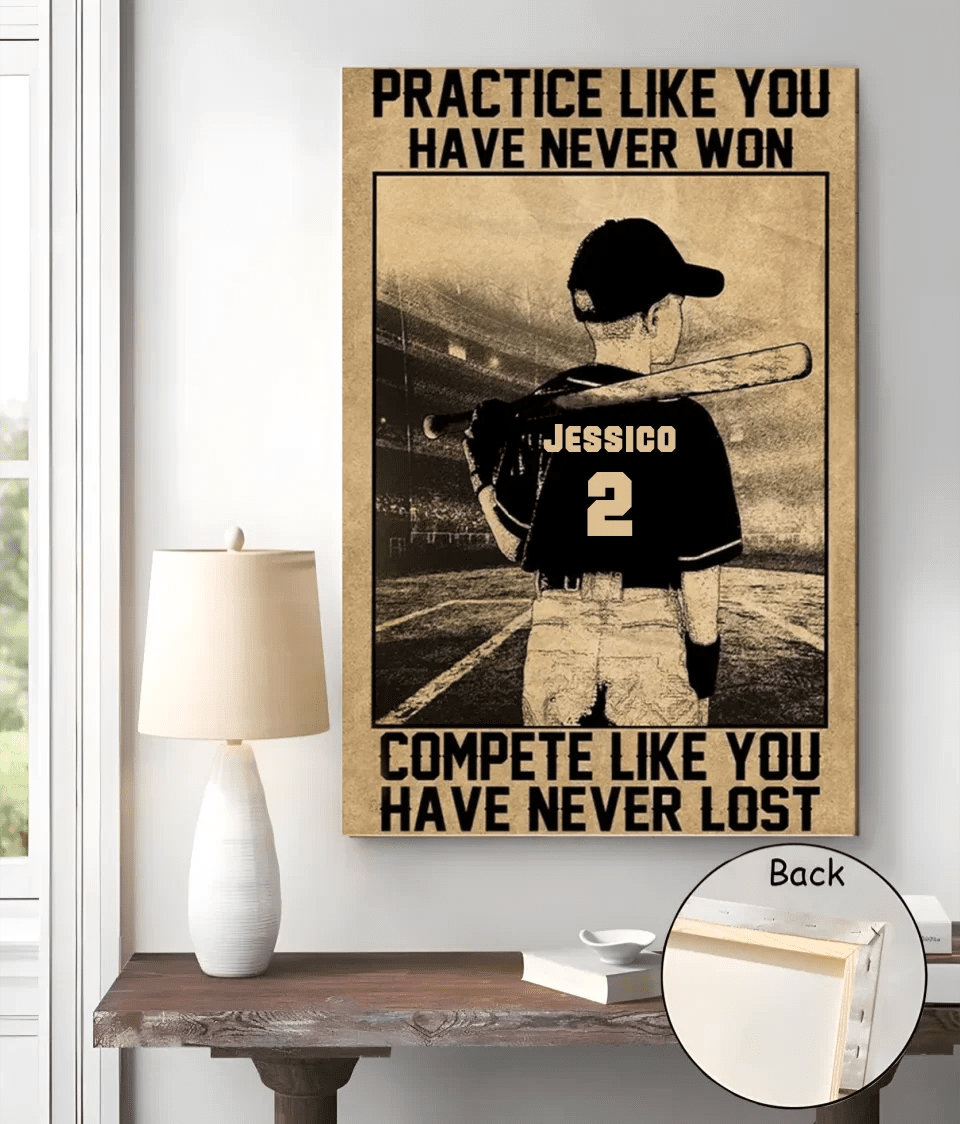 Practice Like You Have Never Won - Personalized Baseball Canvas And Poster 737814 - 737818 - DiyGiftly