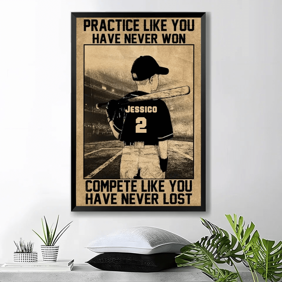 Practice Like You Have Never Won - Personalized Baseball Canvas And Poster 737814 - 737818 - DiyGiftly