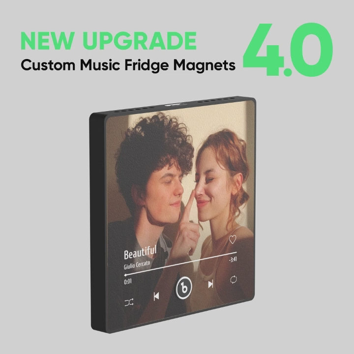 FridgeBeats Frameless 4.0 Custom Music And Photo Fridge Magnet Christmas Tree Fridge Magnet for Christmas Gifts