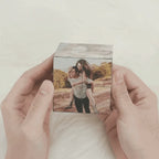 Custom Photo Cube Infinity Folding Multiphoto Cube with Wooden Base Father's Day Gifts