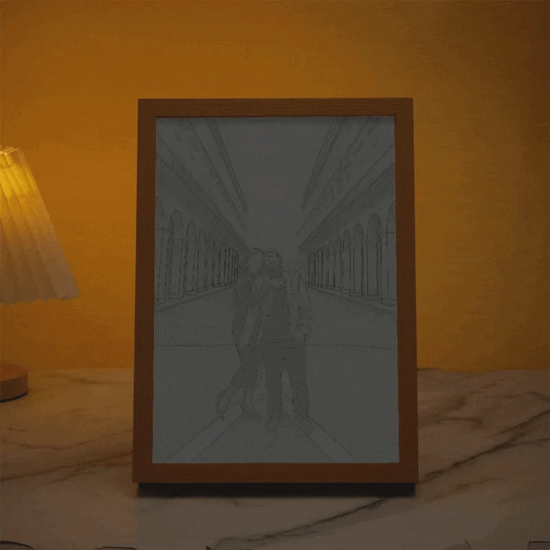 Custom Photo Lamp Personalized Line Art Light Valentine's Day Gift for Her
