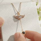 Custom Projection Necklace Cupid Heart Angel Wings Tassel Necklace Clavicle Chain