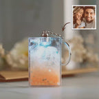 Custom Photo Illuminated Quicksand Keychain Personalized Flowing Sand Gift for Birthday Anniversary