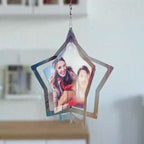 Custom Photo Star Wind Spinner Chime Garden Decoration Couple Valentine's Day Gift