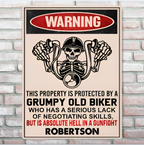Property Is Protected By a Old Biker - Gift for a Biker - Personalized Custom Metal Sign 736915 - 736913 - DiyGiftly