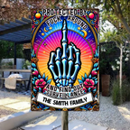 Protected by Fck Around and Find out Surveillance - Personalized Skull Rectangle Metal Sign 737089 - 737095 - DiyGiftly