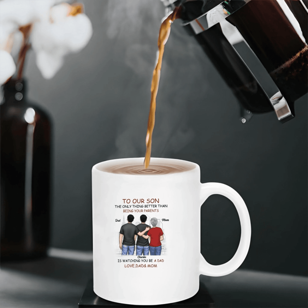 Proud Of You - Family Personalized Custom Mug - Father's Day, Gift For Son 692270 - DiyGiftly