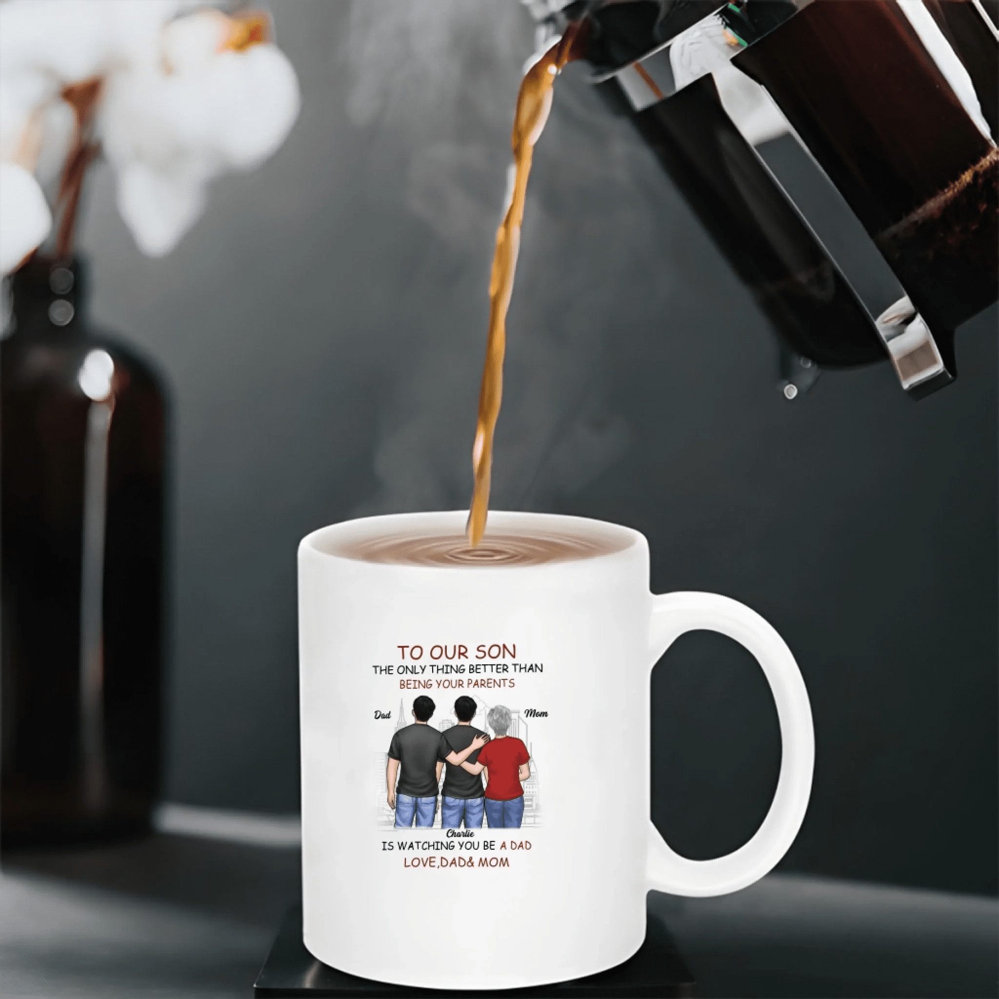 Proud Of You - Family Personalized Custom Mug - Father's Day, Gift For Son 692270 - DiyGiftly