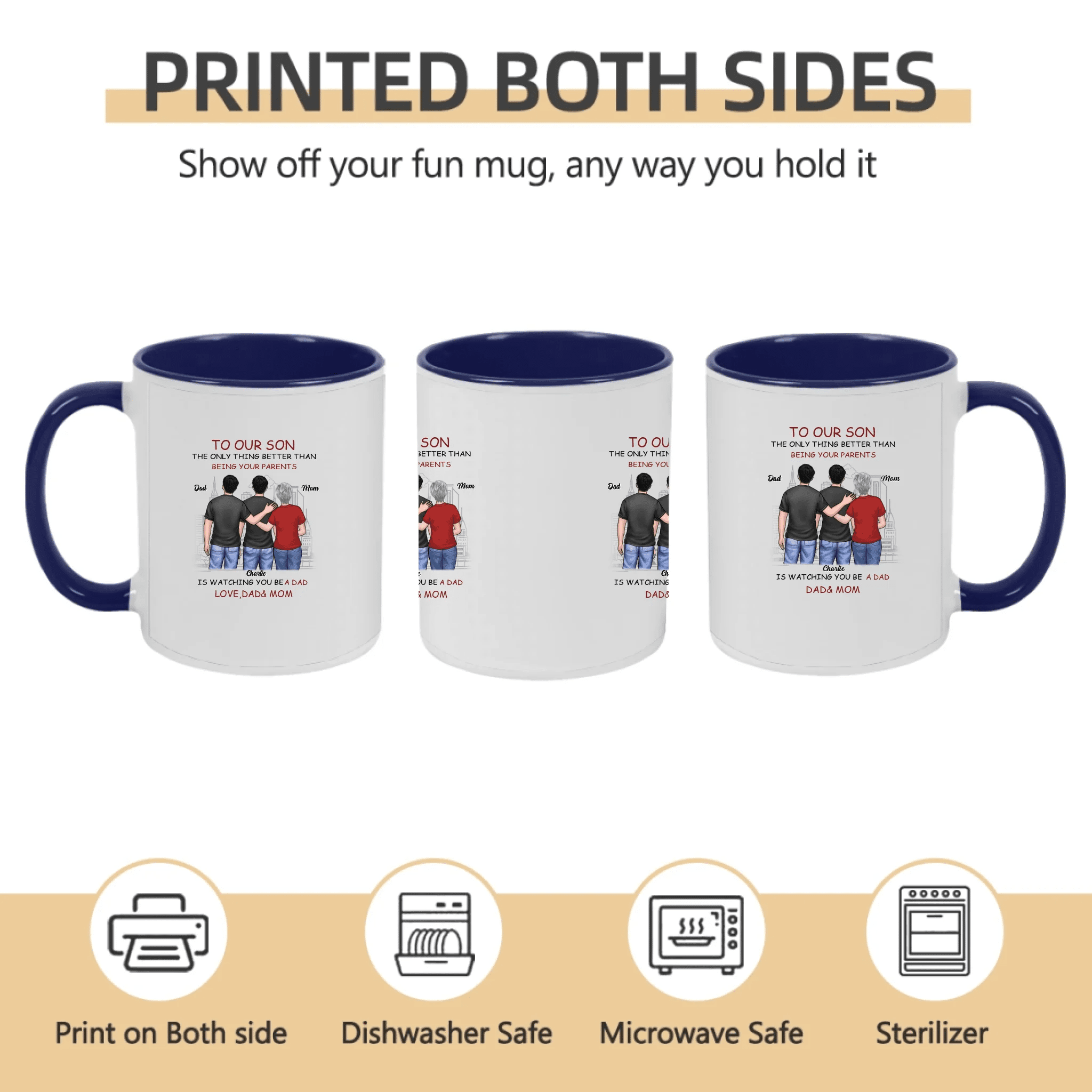 Proud Of You - Family Personalized Custom Mug - Father's Day, Gift For Son 692270 - DiyGiftly