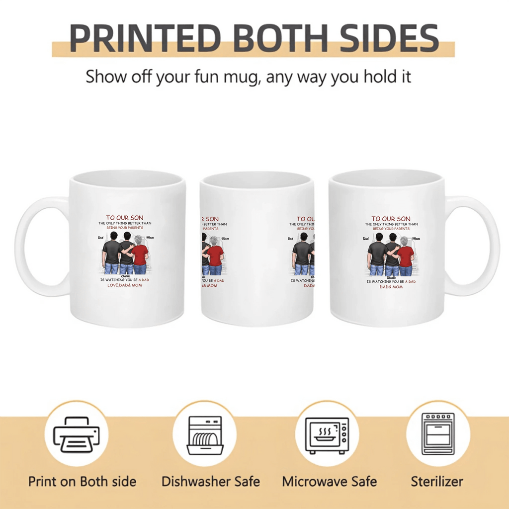 Proud Of You - Family Personalized Custom Mug - Father's Day, Gift For Son 692270 - DiyGiftly