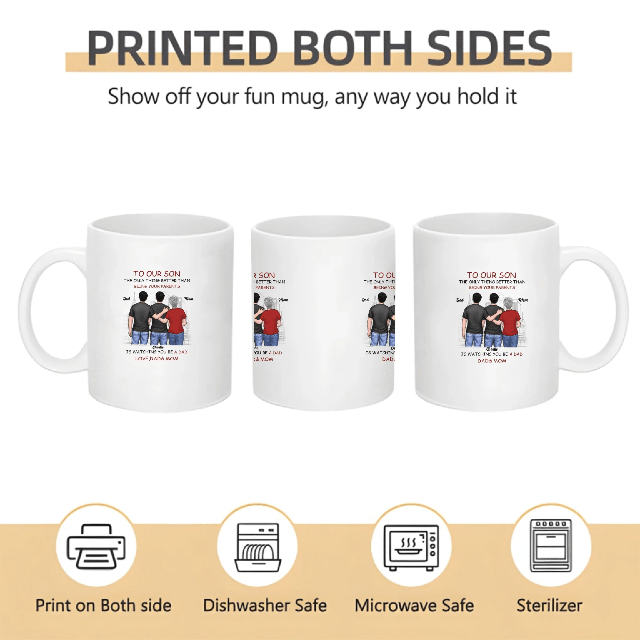 Proud Of You - Family Personalized Custom Mug - Father's Day, Gift For Son 692270 - DiyGiftly