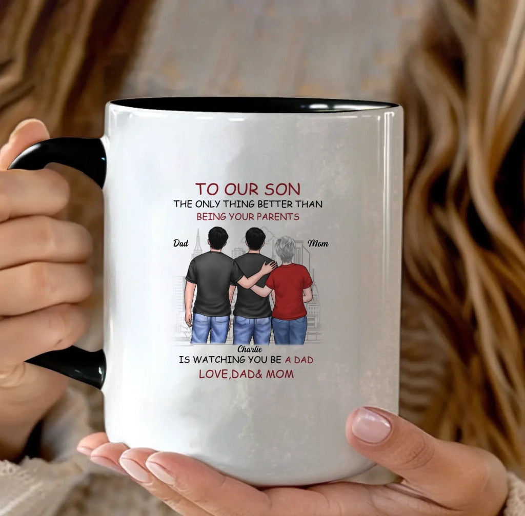 Proud Of You - Family Personalized Custom Mug - Father's Day, Gift For Son 692270 - DiyGiftly