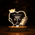 "Proud RN" – Personalized Heart - Shaped Nurse LED Night Light with Stethoscope, Nurse Hat & Caduceus – Custom Name Wooden Base Graduation Gift for New Registered Nurse 1150180 - DiyGiftly