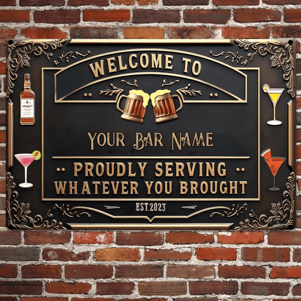 Proudly Serving Whatever You Brouht - Personalized Beer Rectangle Metal Sign 737737 - 737738 - DiyGiftly