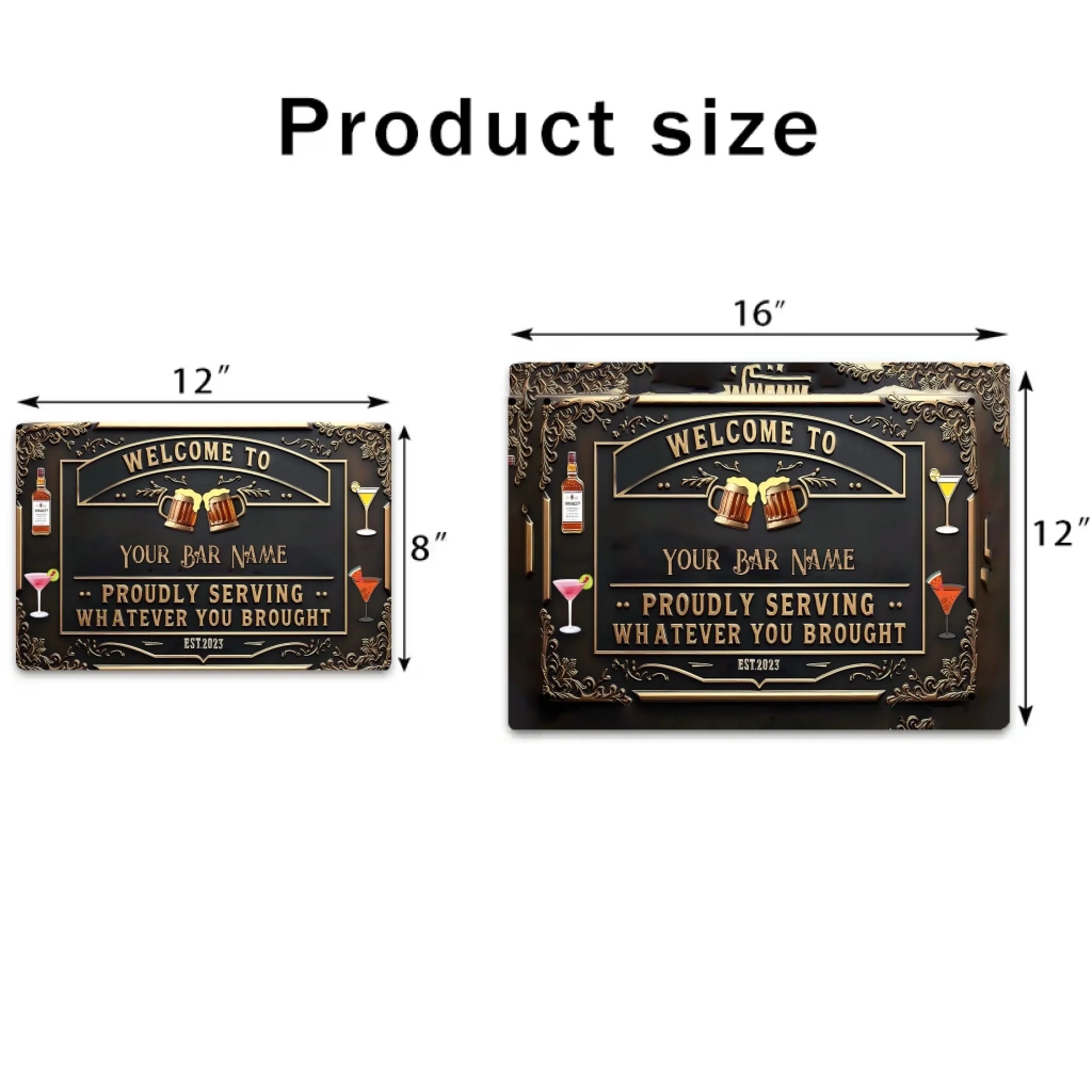 Proudly Serving Whatever You Brouht - Personalized Beer Rectangle Metal Sign 737737 - 737738 - DiyGiftly