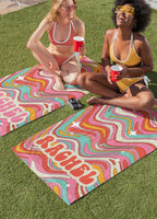 Psychedelic Groovy Personalized Beach Towel, Retro Style Custom Name Pool Towel, Hippie Party, Vintage Adult/Kids Birthday Vacation Gift 19657472 - DiyGiftly